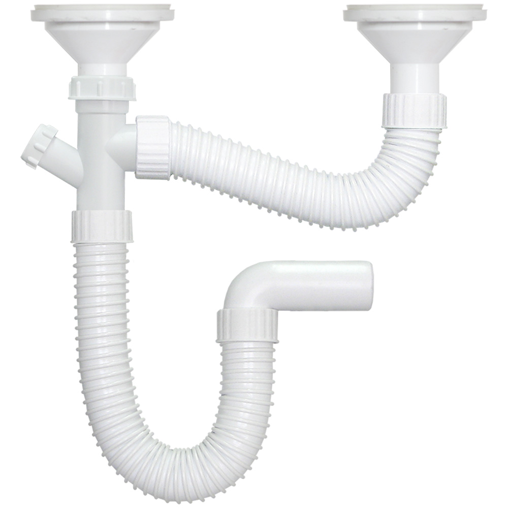 GIBLJIVI SIFON ZA DVODJELNU SUDOPERU FI 100 METAPLAST