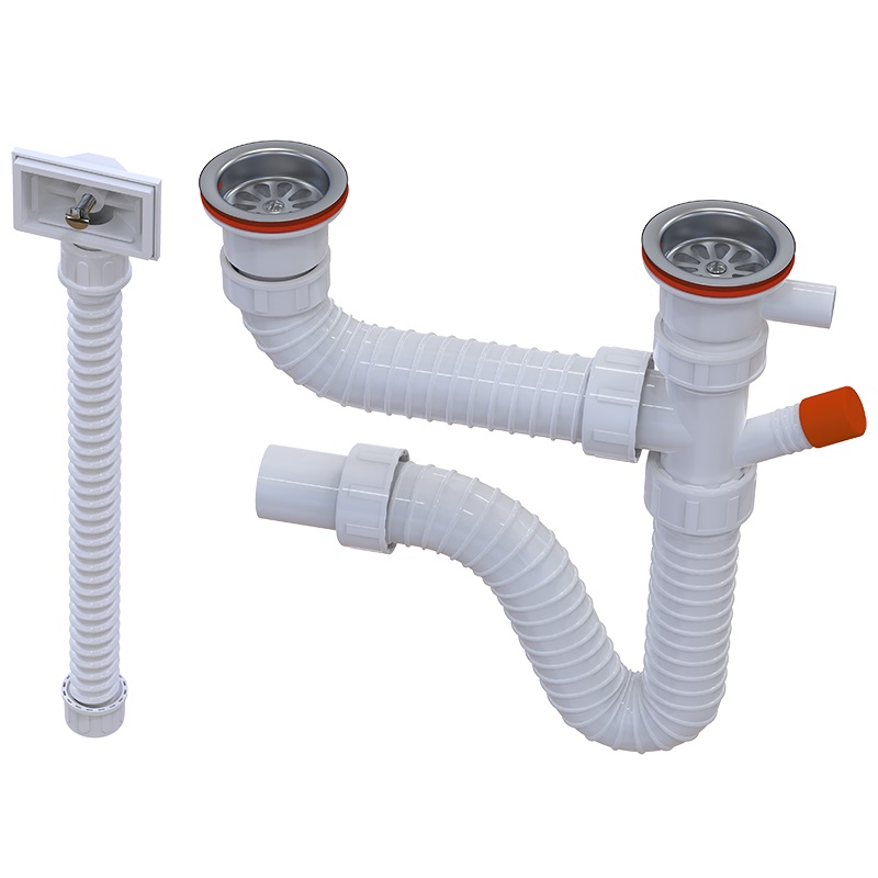 SIFON DVODJELNE SUDOPERE SA PRIKLJUCKOM I PRELIVOM ISAFLEX 2205