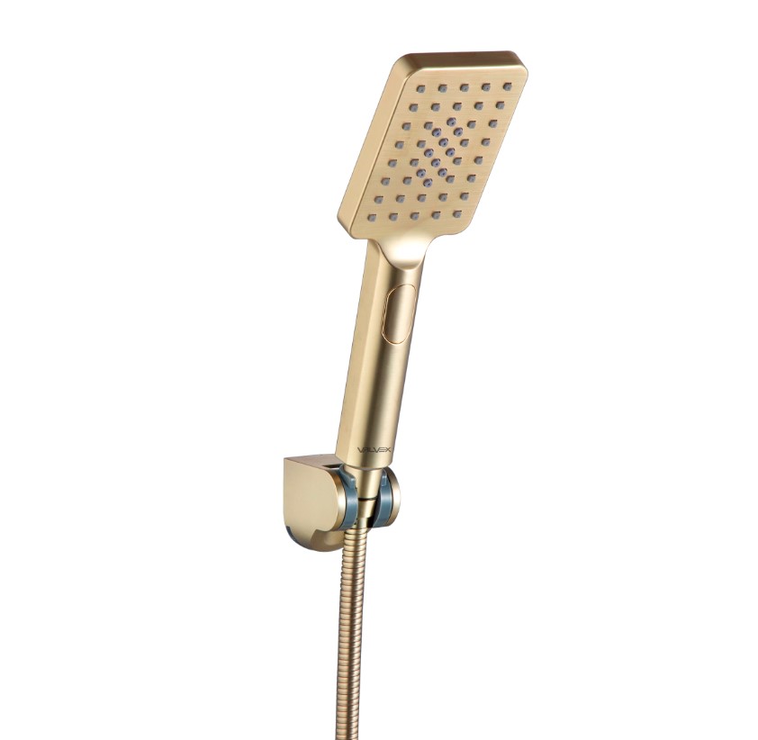 SHOWER HAND, HOSE AND NOZZLE BLISTER BRUSHED GOLD 2432860